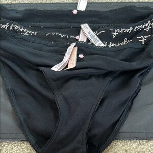Victoria's Secret Black Briefs Bundle.  Large, NWT